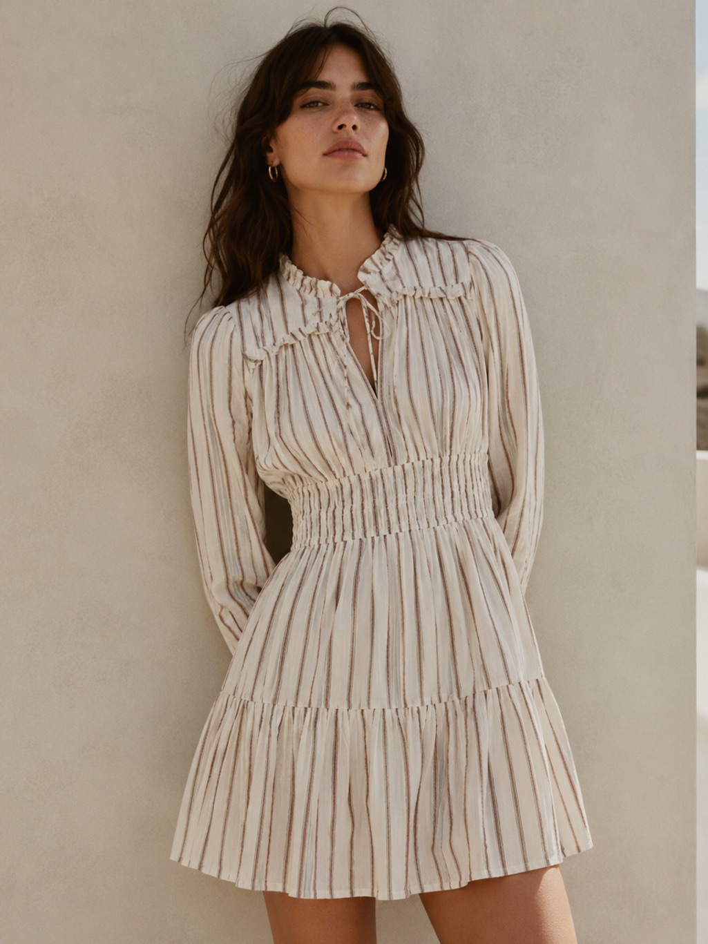 Ulla Johnson Rosalind Cream Stripe Mini Dress ~ Sz 2 Msrp $585